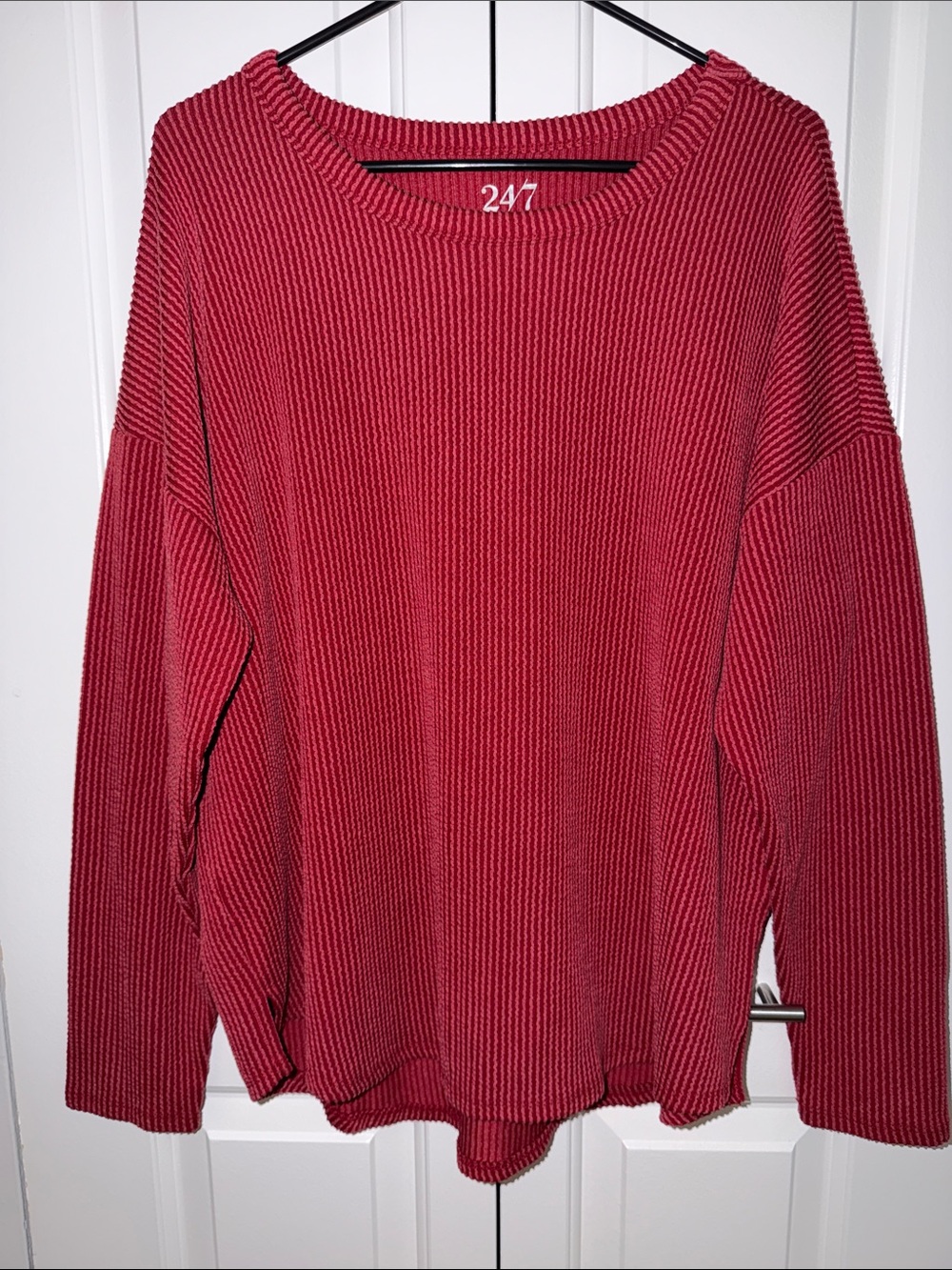 Maurices Textured Long Sleeve Top - Red
